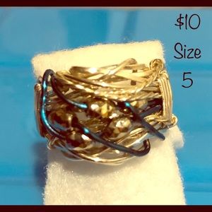 Silver Wire Ring with turquoise